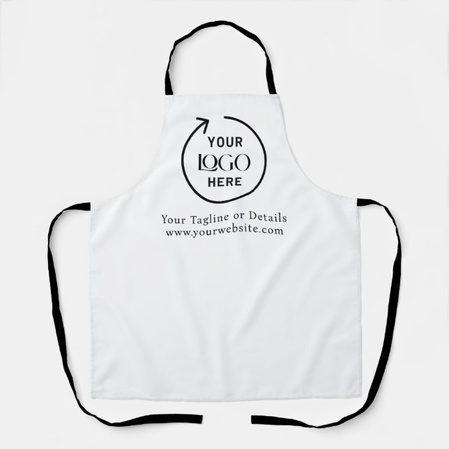 Custom white Professional Apron with Business Logo (Front)