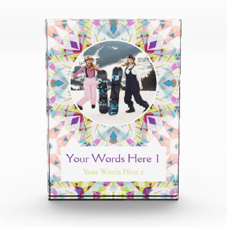 Custom White Purple Green Christmas Decor Gift Photo Block