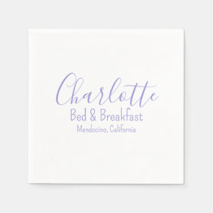 Custom White Purple Modern Bed And Breakfast Napkin