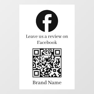Custom White QR Facebook Review Business Display