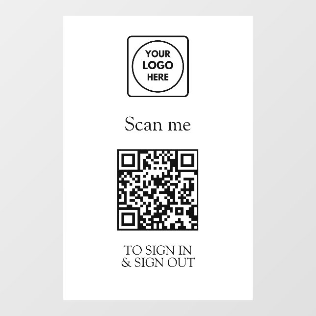 Custom White QR Sign-In | Visitor & Employee  (Sheet)
