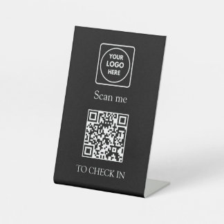Custom White QR Sign-In | Visitor & Employee Pedestal Sign