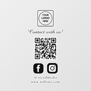 Custom White QR   Social Media Connect Display