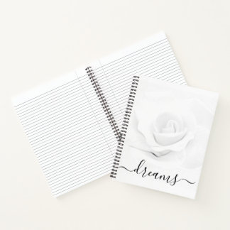 Custom White Rose Dream Journal
