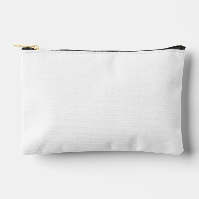 Custom white simple Design Add Photo or Text Accessory Pouch (Front)