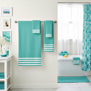 Custom white stripe bands bath towel set