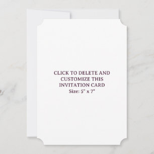 Custom White Ticket 5" x 7" Flat Invitation