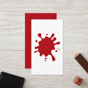 Custom White & Tomato Red Splash Flat Loyalty Card
