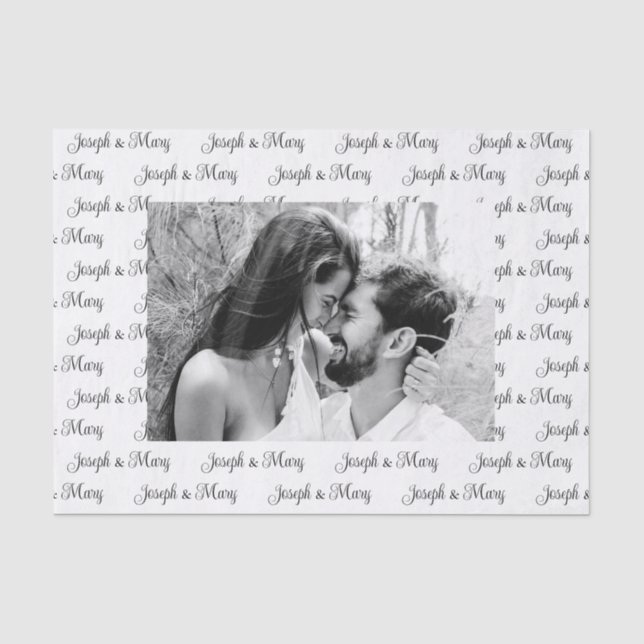 Custom White Wedding Tissue Paper – Personalised  (Front)