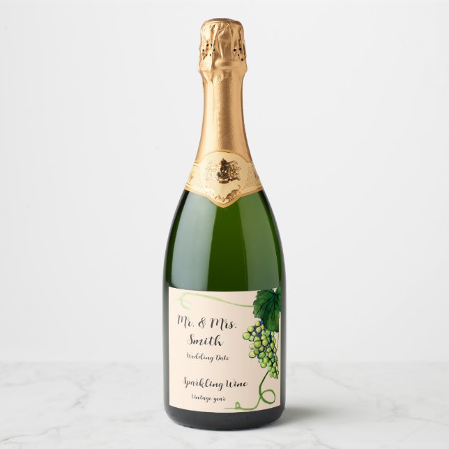 Custom White Wine Bottle Label (Front)