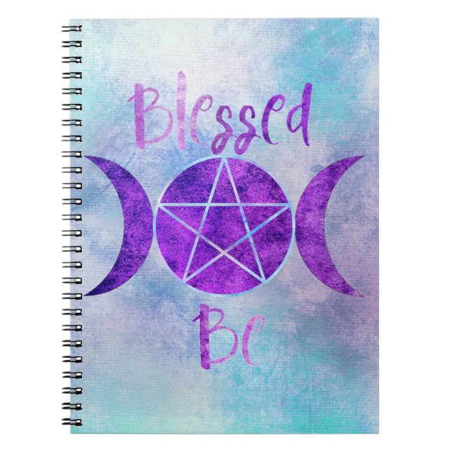 Custom Wiccan Spiral Photo Notebook (Front)