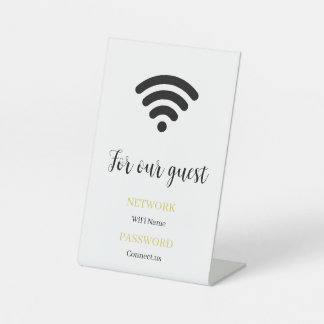 Custom WiFi Info Display Stand Minimal Pedestal Sign