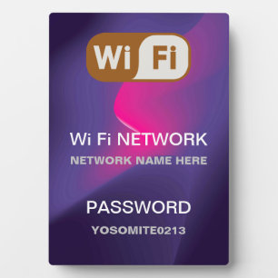 Custom WiFi Network Password Info Rainbow Colour Plaque