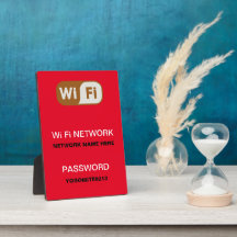Custom WiFi Network Password Info Red Colour