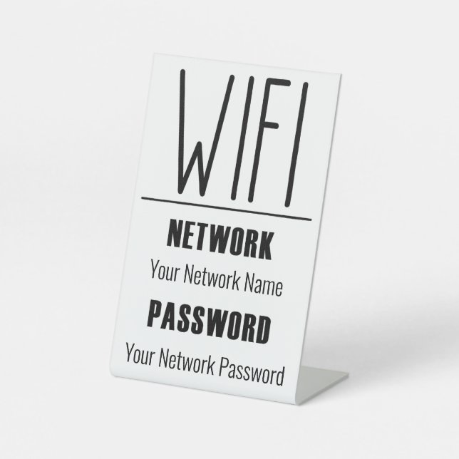 Custom WiFi Network Password Sign for Guests (Front)