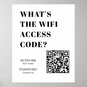 Custom WiFi QR   What's the WiFi Code Display Poster