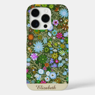 Custom Wild Green Field Blooms iPhone 16 Pro Case