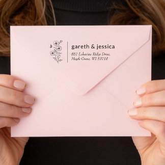 Custom Wildflower Bouquet Return Address  Self-inking Stamp