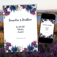 Custom Wildflower Scottish Thistles Save The Date