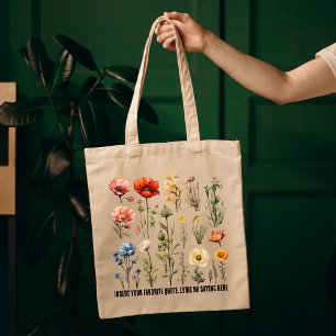 Custom Wildflowers Bag, Mother’s Day Birthday Gift Tote Bag