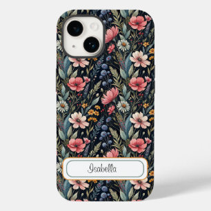 Custom Wildflowers Botanical Inspiration Black Case-Mate iPhone 14 Case