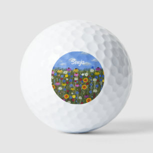 Custom Wildflowers Golf Balls