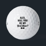 Custom Will You Be My Best Man Wedding Proposal Golf Balls<br><div class="desc">Pop the question in a way they’ll never forget — on the golf course! These custom "Will You Be My Best Man?" golf balls are the perfect blend of fun and heartfelt, ideal for golf-loving friends or a wedding party that enjoys a good swing. Personalised with the recipient's name, this...</div>