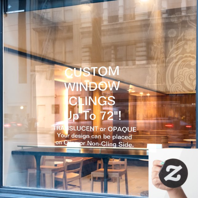 Custom Window Cling AUTOMATIC OPAQUE 72" x 52" (Cafe Window)