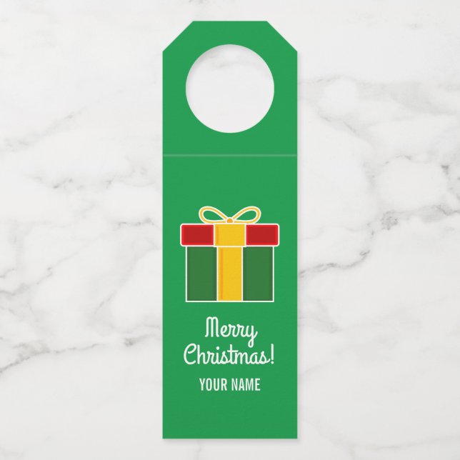 Custom wine bottle hangers for Christmas party (Front)