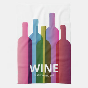 Custom Wine Bottles Modern Style Tea Towel