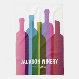 Custom Wine Bottles Modern Style Tea Towel
