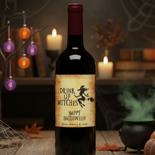 Custom Wine Label Drink up Witches Halloween (Creator Uploaded)