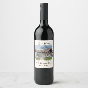 Custom Wine Label - New House Gift with Address