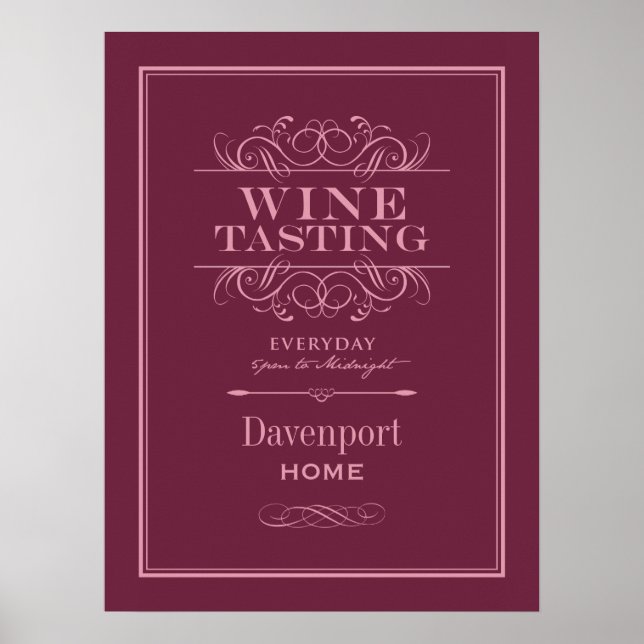Custom Wine Tasting Art Print - Home Decor (Front)