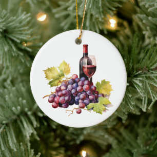 Custom Wine Tour Ceramic Ornament