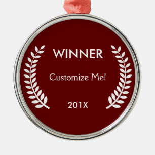 Custom Winner Laurels Metal Ornament