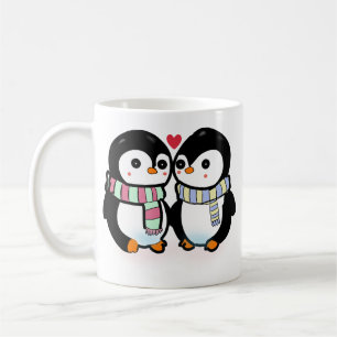 Custom Winter Penguin Love Coffee Mug