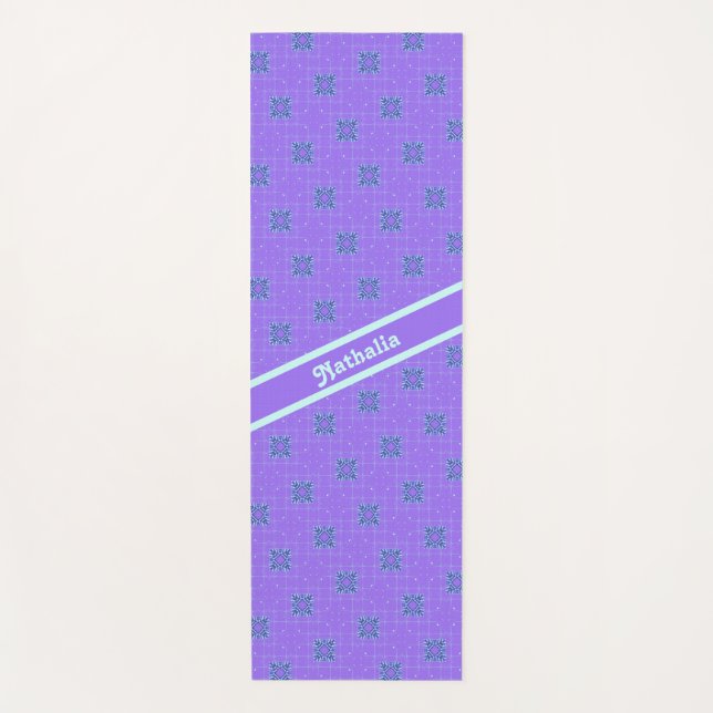 Custom Winter Purple Pattern Yoga Mat (Front)