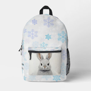 Custom Winter Rabbit Love Cute Aesthetic Printed Backpack