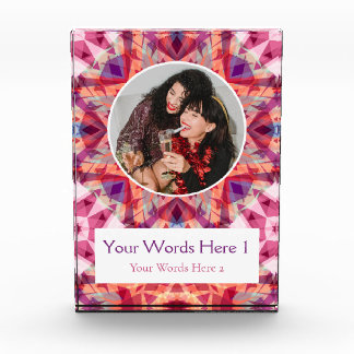 Custom Winter Red Pink Purple Star Christmas Gift Photo Block