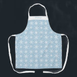 Custom Winter Snowflake All-Over Print Apron<br><div class="desc">This all-over pattern features my elegant drawing of curving, flowing snowflakes that seem floral as much as crystal. The design is rendered in a chic, minimalist, winter holiday inspired colour palette. Perfect for a modern Christmas, Hanukkah, or seasonal event. This personalizable festive apron comes in several co-ordinated colour options, and...</div>