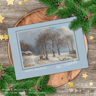 Custom Winter Wonderland Landscape Art Painting Holiday Card