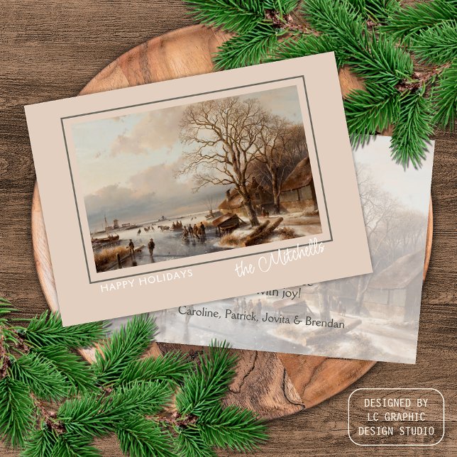 Custom Winter Wonderland Landscape Art Painting Holiday Card (Creator Uploaded)
