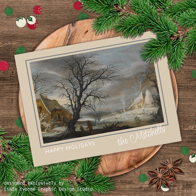 Custom Winter Wonderland Landscape Art Painting Postcard (Creator Uploaded)