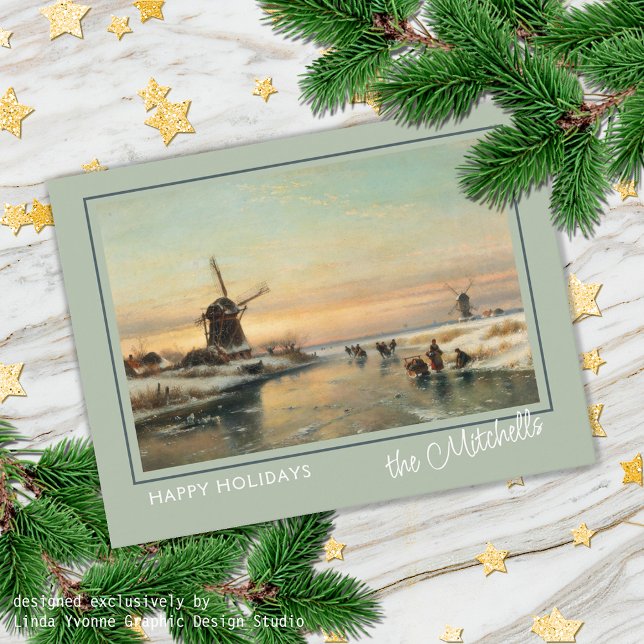 Custom Winter Wonderland Landscape Art Painting Postcard (Creator Uploaded)