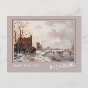 Custom Winter Wonderland Landscape Art Painting Postcard