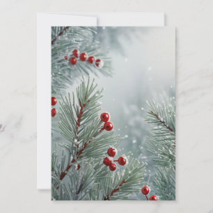 Custom Winter Wonderland   Pine & Berries  Invitation