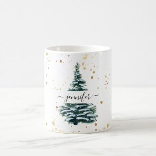 custom-wintered fir tree coffee mug