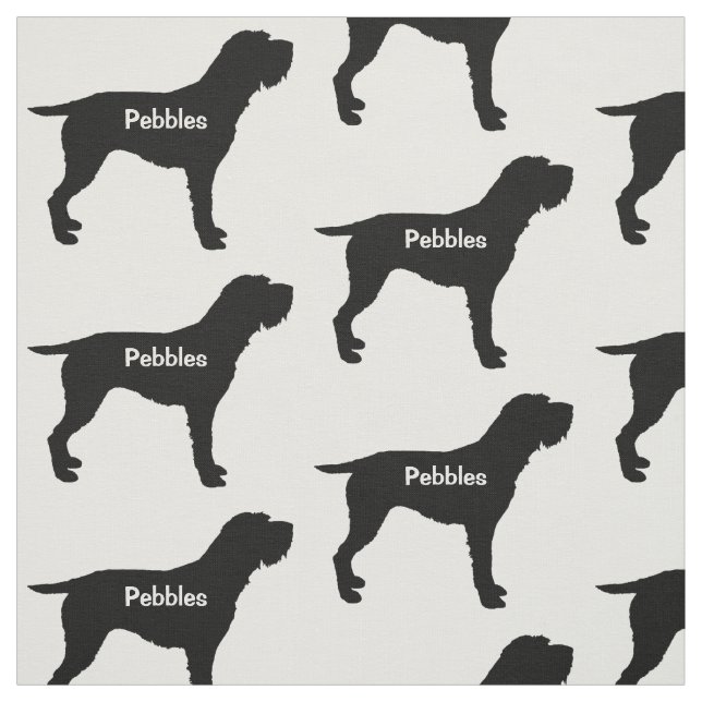 Custom Wirehaired Pointing Griffon Dog Silhouette Fabric (Swatch)