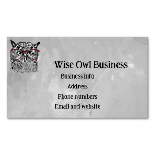 Custom Wise Owl Bird Graphic Art Magnetic Business Card